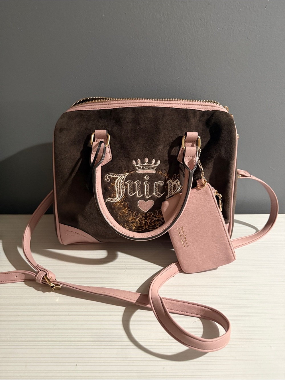 Juicy Couture velour heritage satchel $95 nwot